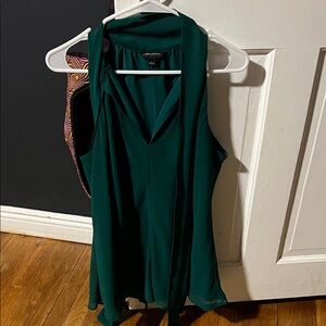 Banana Republic Emerald Green Sleeveless Tie-Neck Camisole
